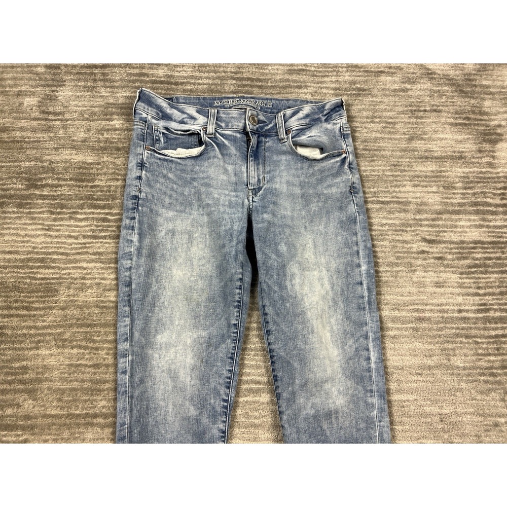 American Eagle Outfitters Jeans Womens 8 Short Blue Denim Skinny - Picture 2 of 15
